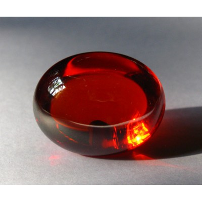 RARE Oval Scarlet Red NAGA EYE Thai talisman Cave Crystal Magic Power Amulet